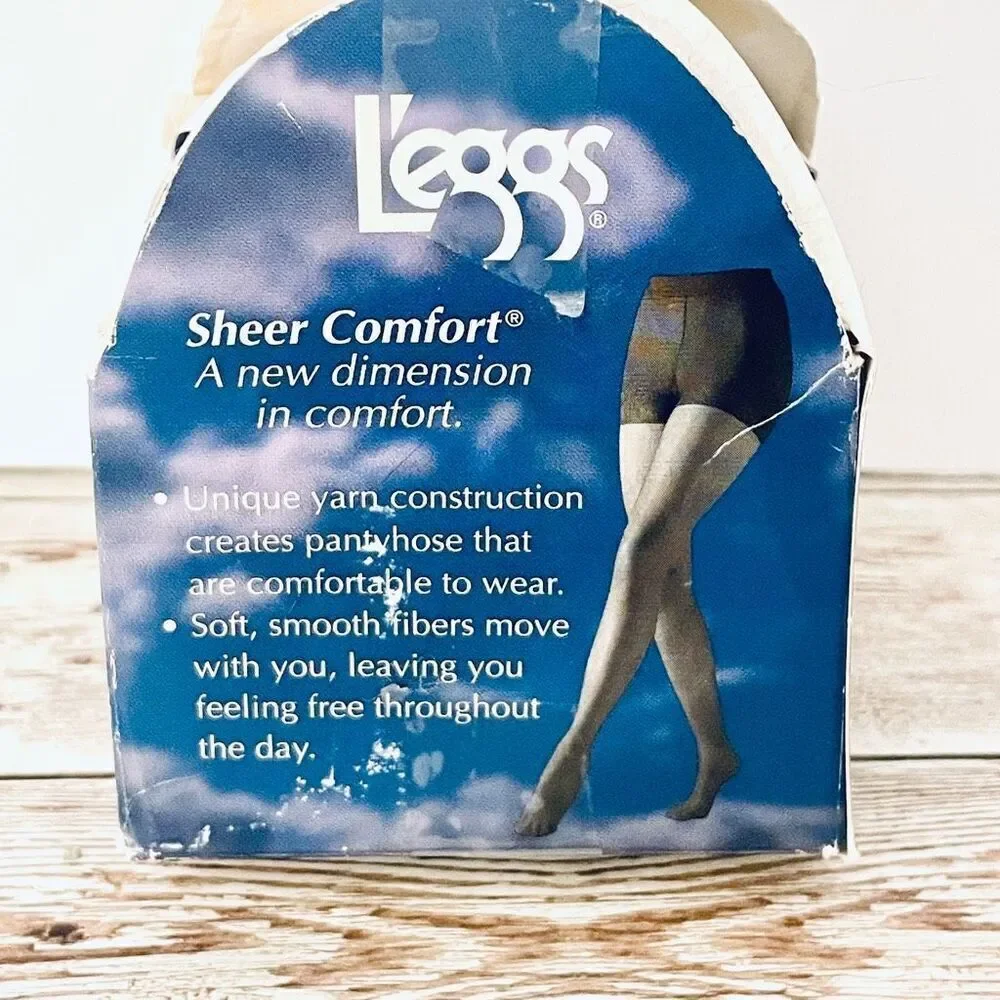 NWT 2 Pack Vintage L'eggs Sheer Comfort B IVORY enhanced Control Top Pantyhose
